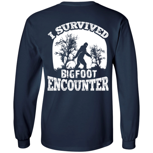 survived bigfoot back print T-shirt