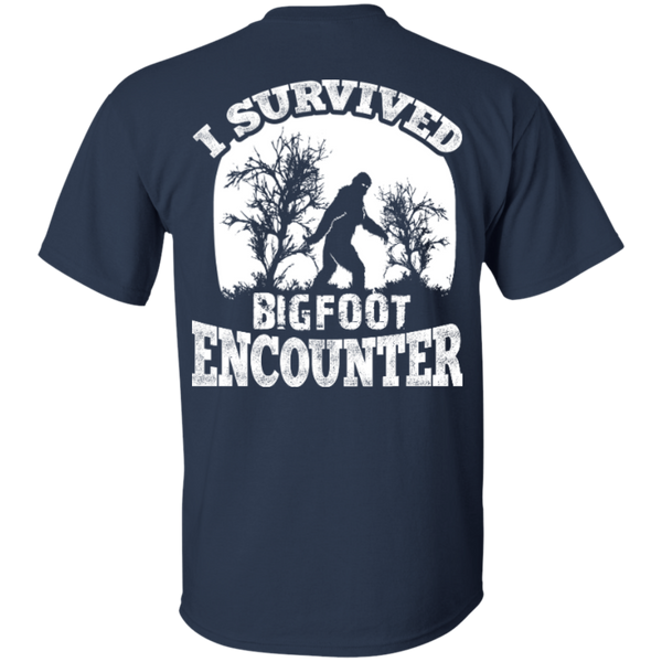 survived bigfoot back print T-shirt