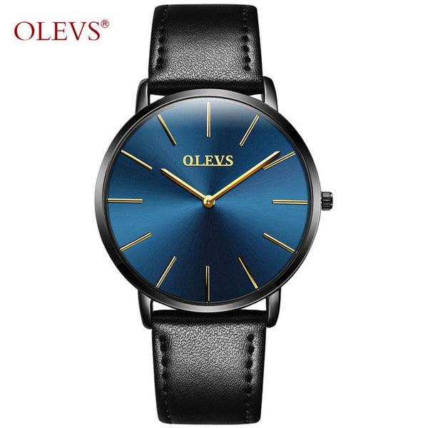 Ultrathin Design Waterproof Watch For Women and Men Leather Band