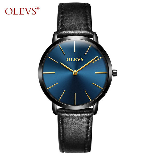 Ultrathin Design Waterproof Watch For Women and Men Leather Band